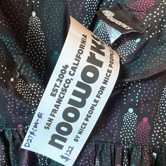 NWT Nooworks Small Sweet Pleats Comet Print dress - Picture 7 of 7